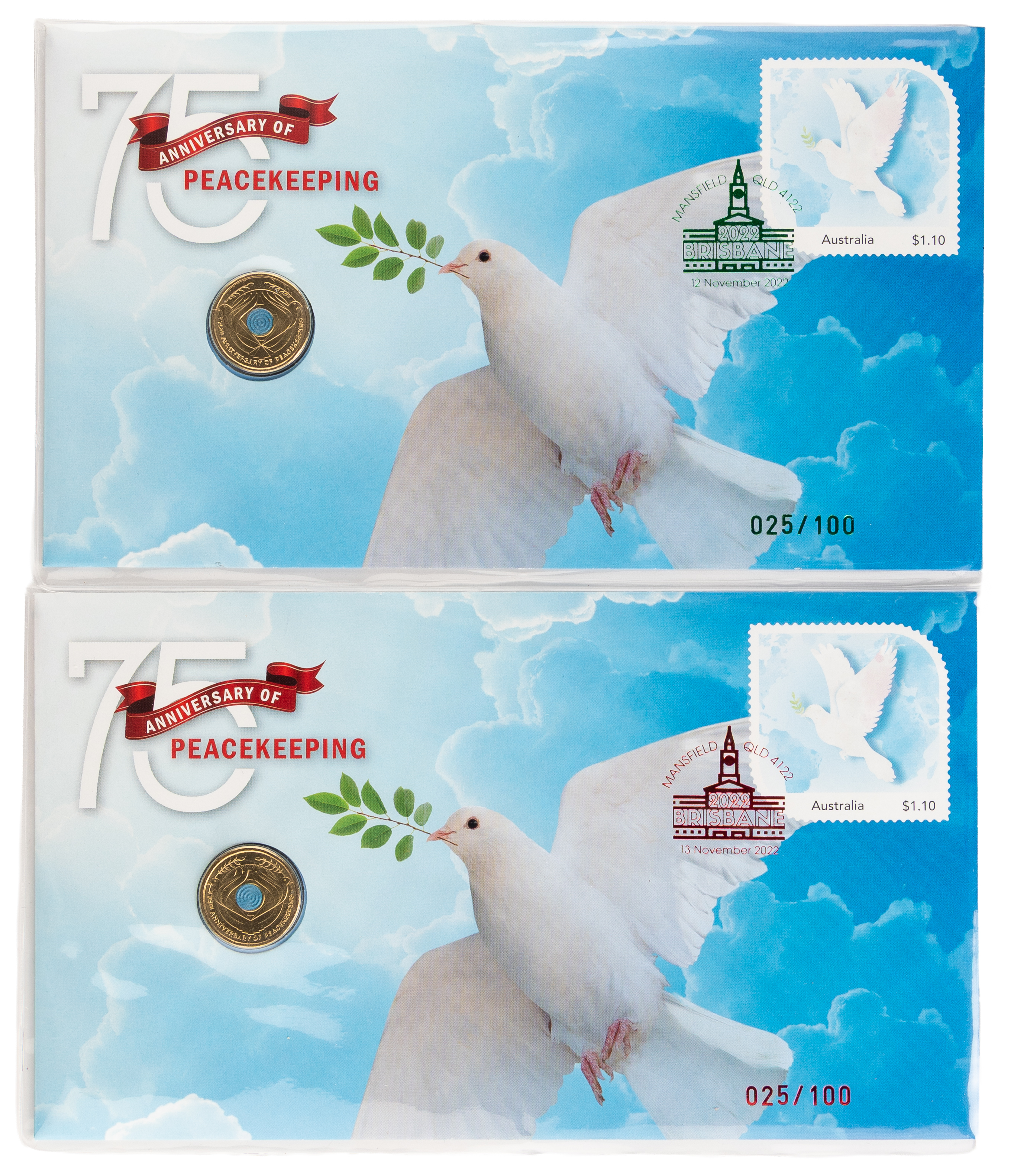 193 · Peacekeeping 75th Anniv. - Brisbane Show Issue, Two Dollars, 2022,  UNC