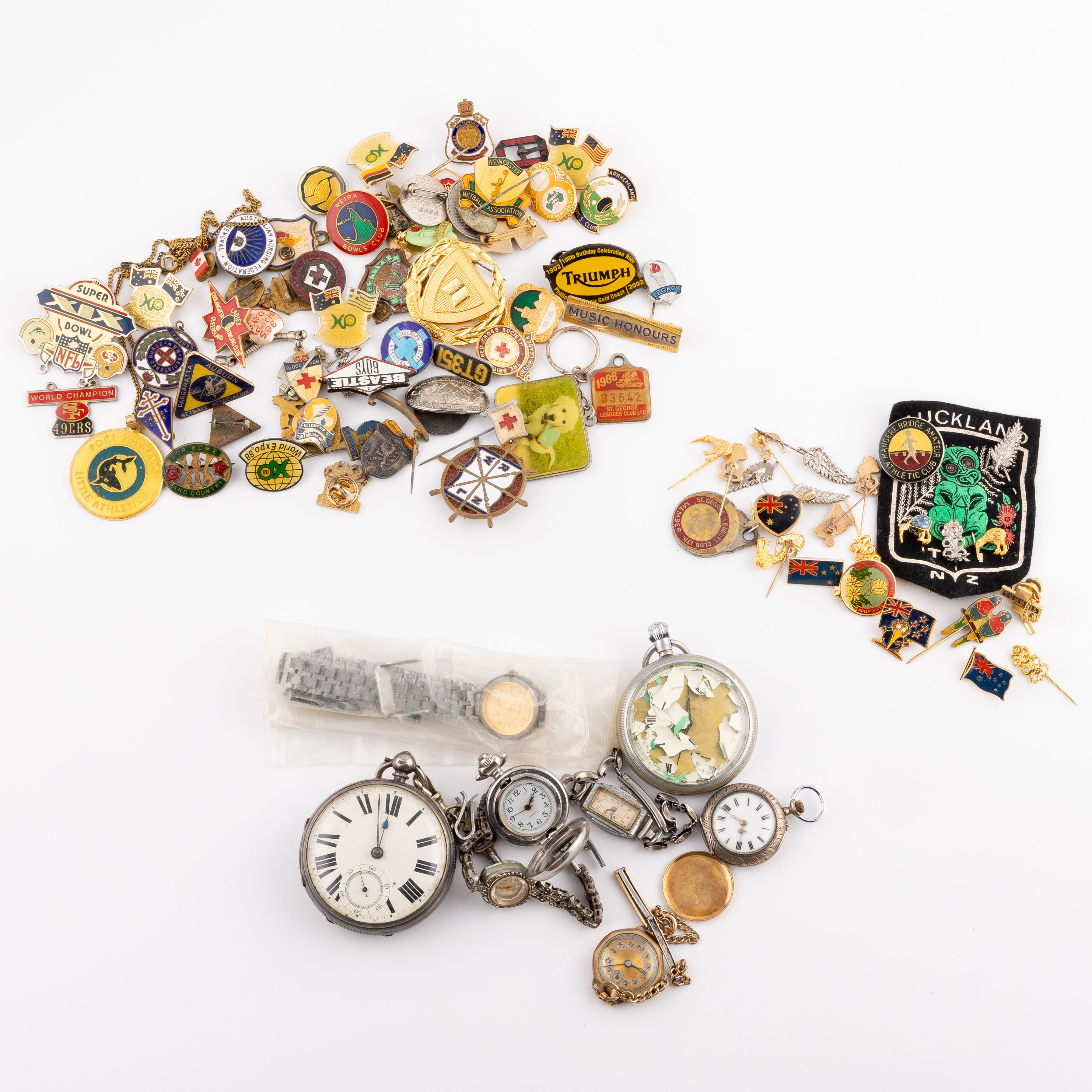 Badges & Watches, c. 1900s, Poor - EF