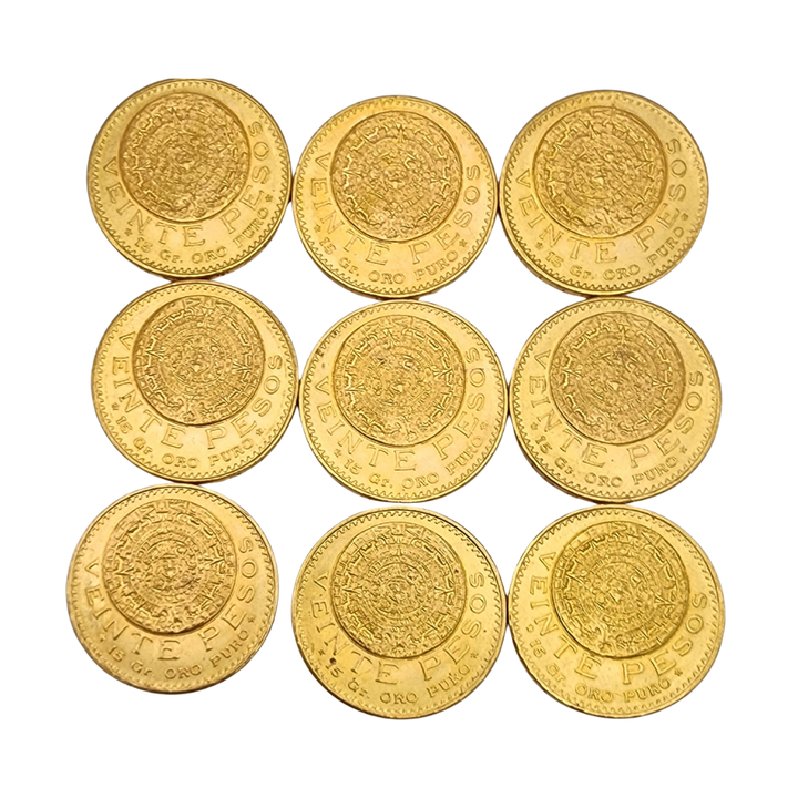 Monedas de 20 pesos de oro
