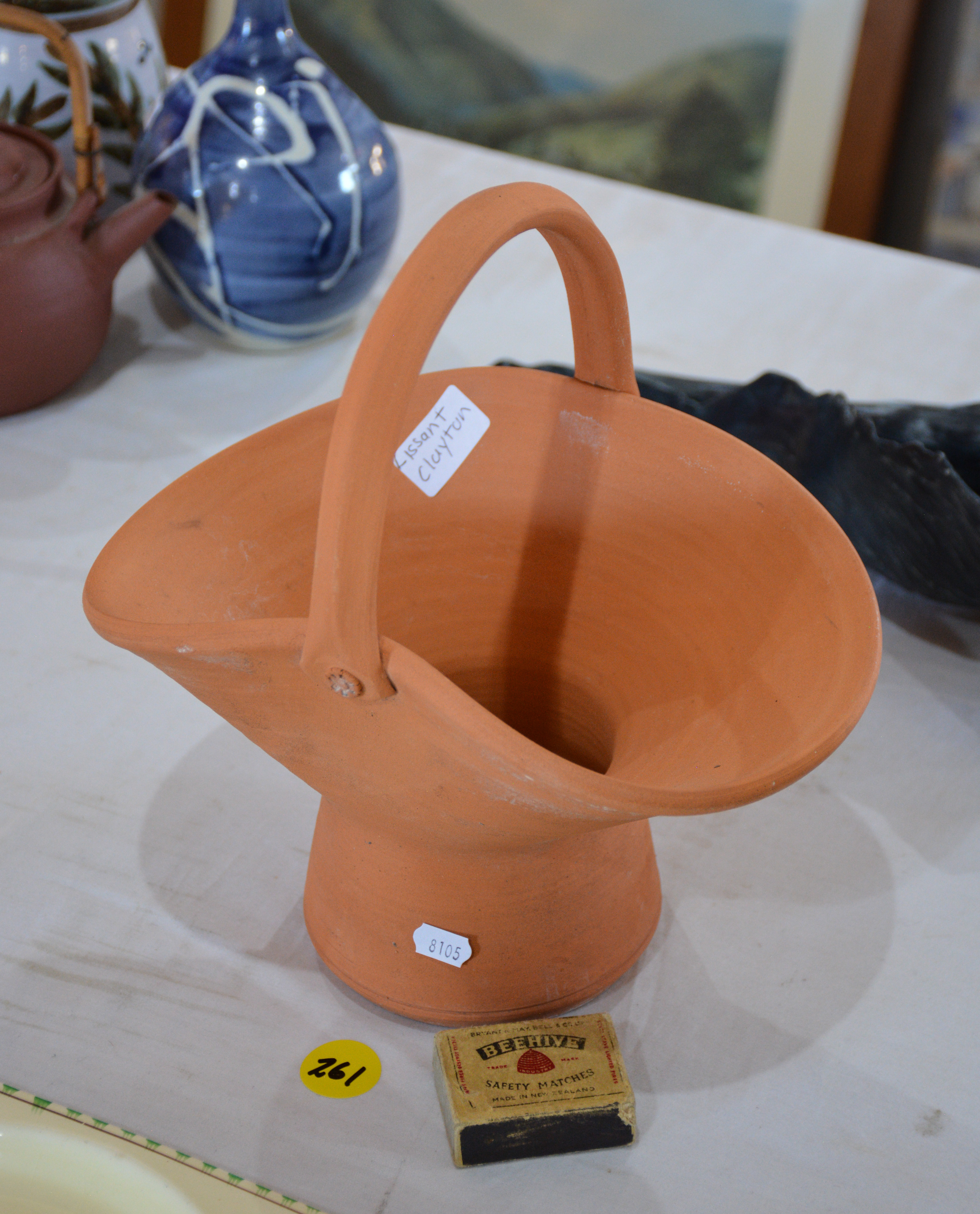 Pottery Basket by Cissant Clayton — NZ auction result