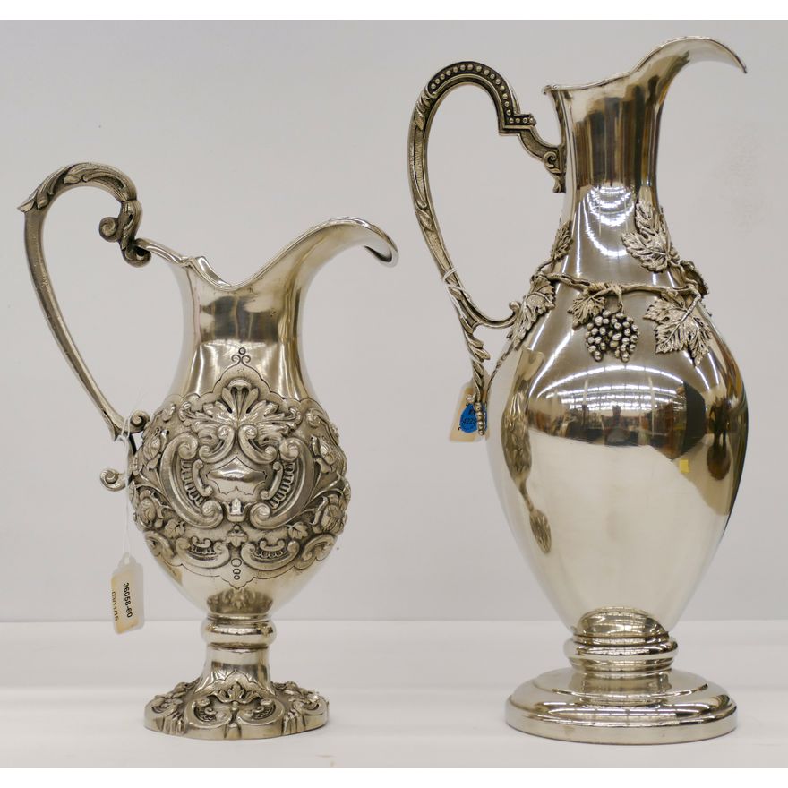 2pc Ciracoes J.Dores Pewter Pitchers 12'' to 15''