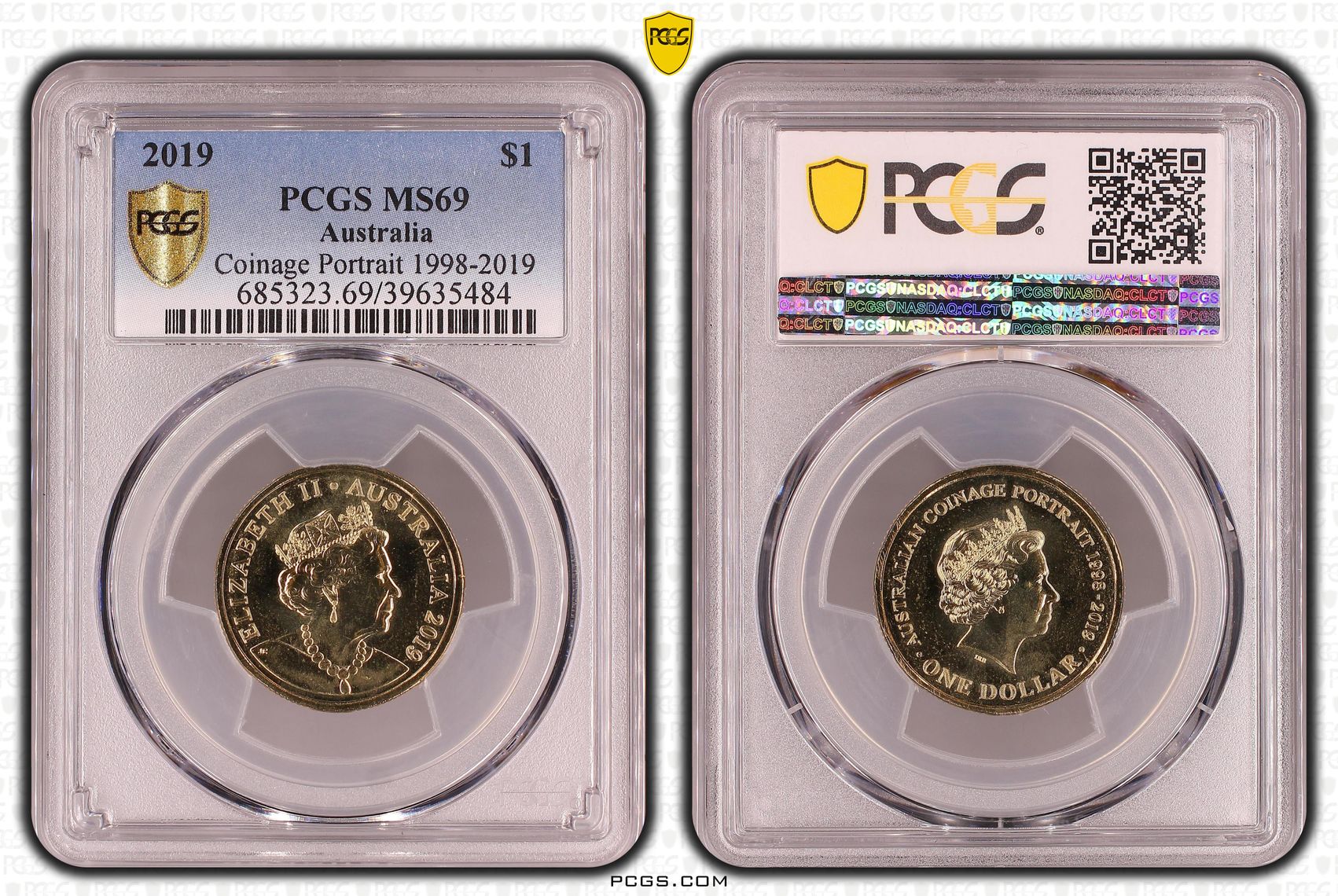 2019 Australia One Dollar, $1 Coinage Portrait 1998-2019 PCGS - MS69 -484