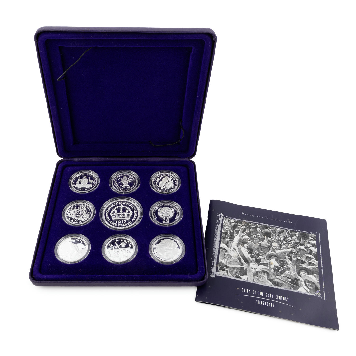 Elizabeth II, Masterpieces in Silver, Coins of the 20th Century, Twenty Cents - Fifty Cents, 1998, FDC