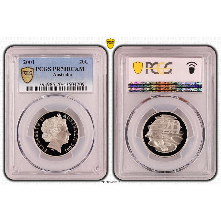Elizabeth II, Twenty Cent, 2001, PCGS PR 70DCAM