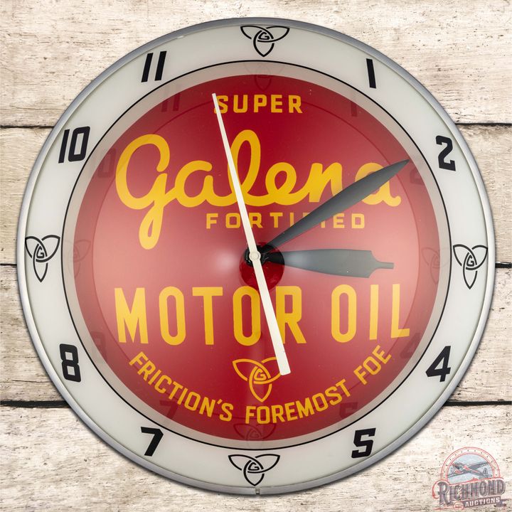 Galena Fortified Motor Oil 15" Double Bubble Advertising Clock