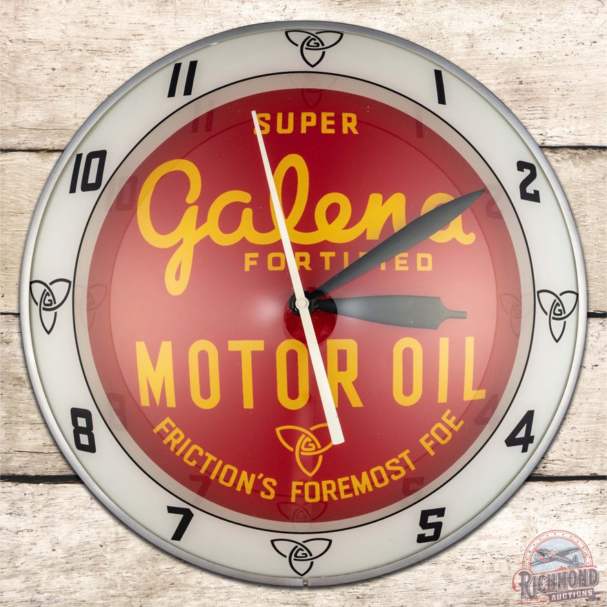 Galena Fortified Motor Oil 15" Double Bubble Advertising Clock