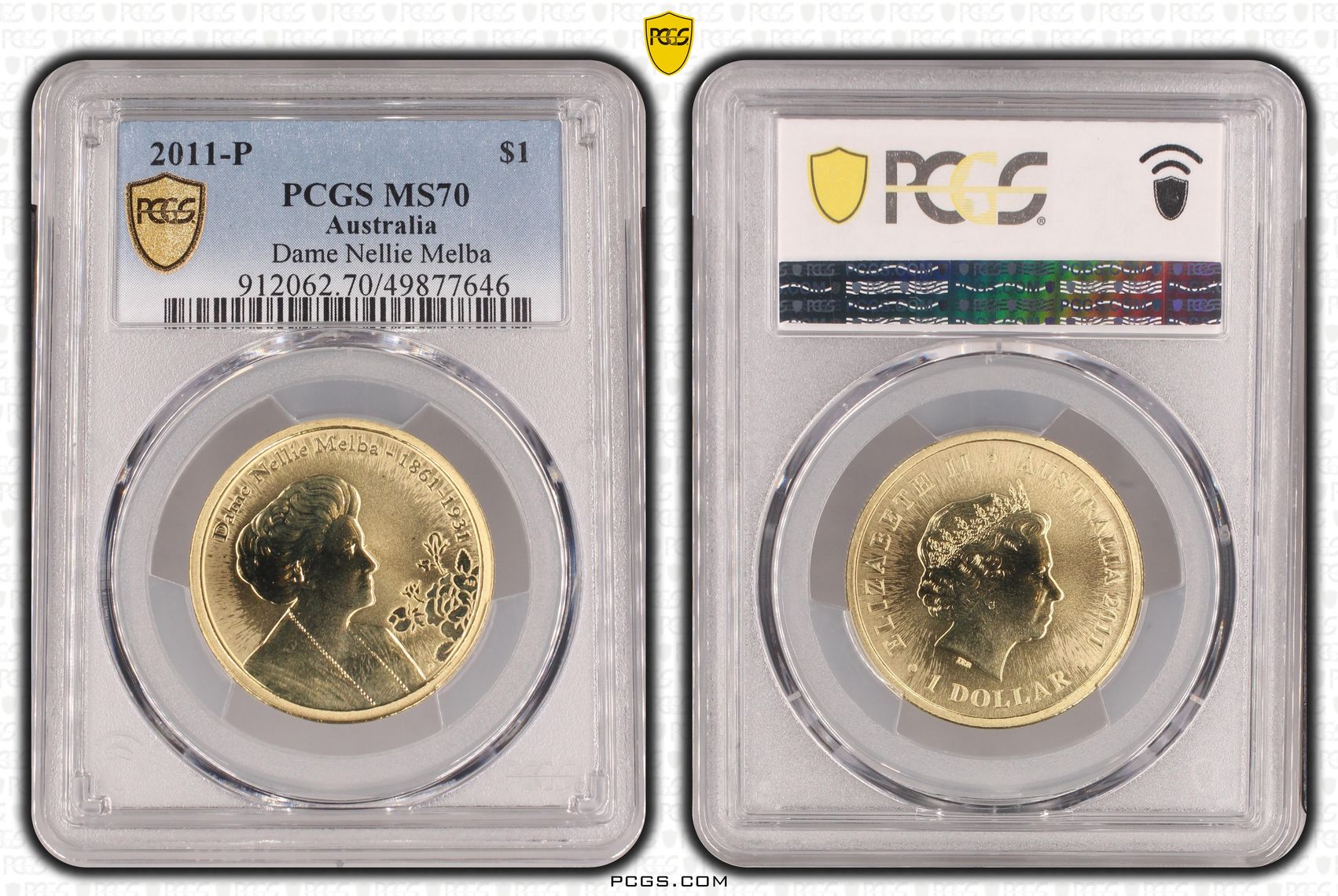 Dame Nellie Melba POP 1/0, One Dollar, 2011-P, PCGS MS70