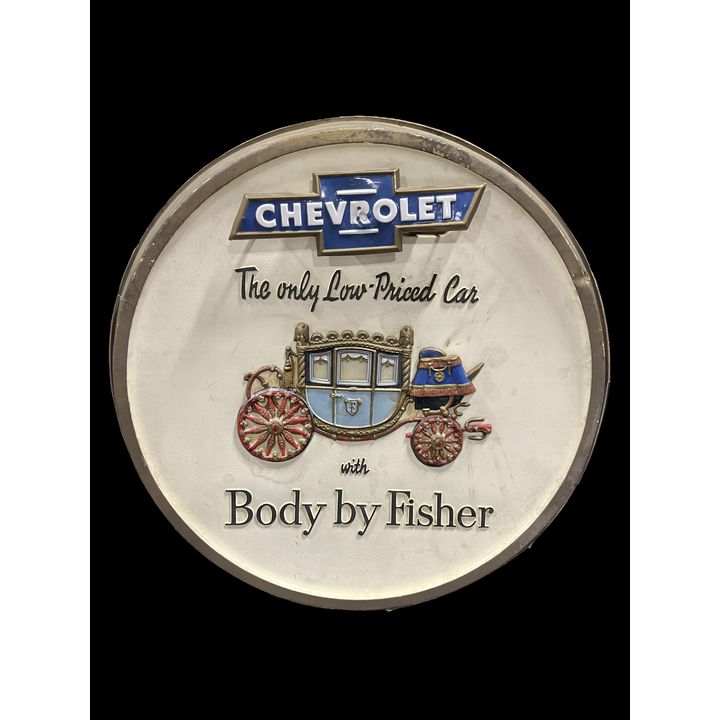 Chevrolet Body By Fisher Plaster Light Up Sign
