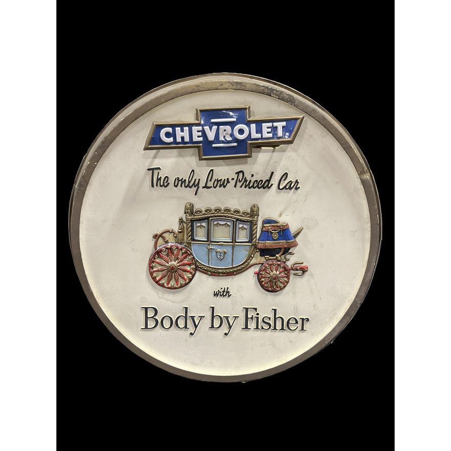 Chevrolet Body By Fisher Plaster Light Up Sign
