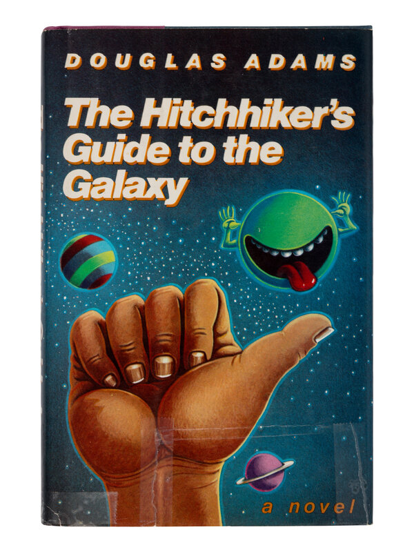 ADAMS, Douglas. The Hitchhiker's Guide to the Galaxy. FIRST AMERICAN EDITION. 