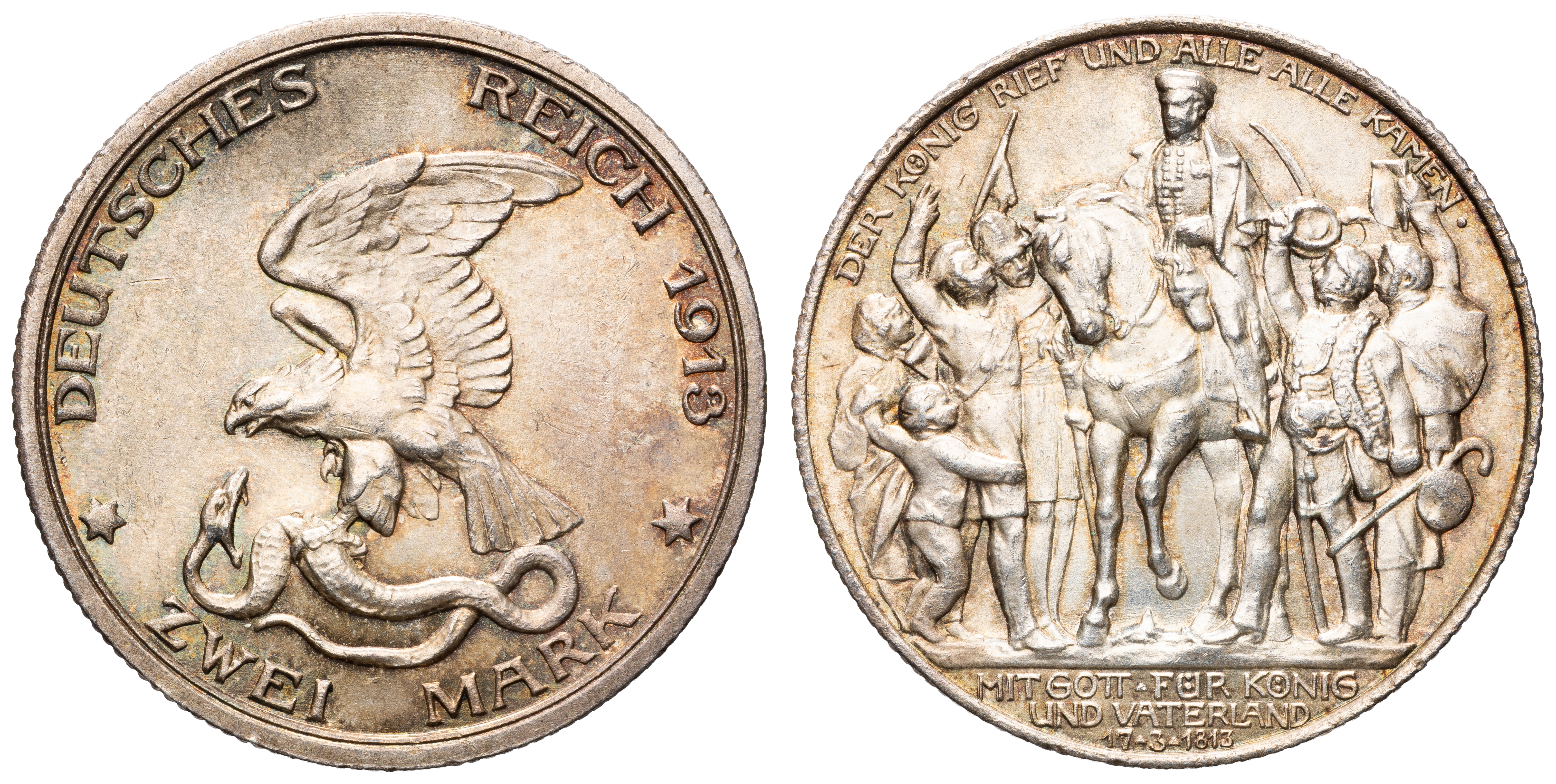 German States, Prussia, Wilhelm II, Mark, 1913, ChUnc