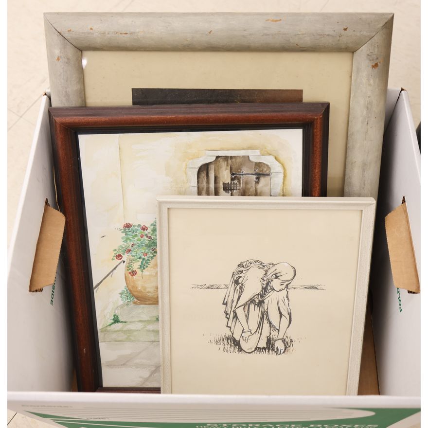 Box 3pc Vintage Framed Small Artworks