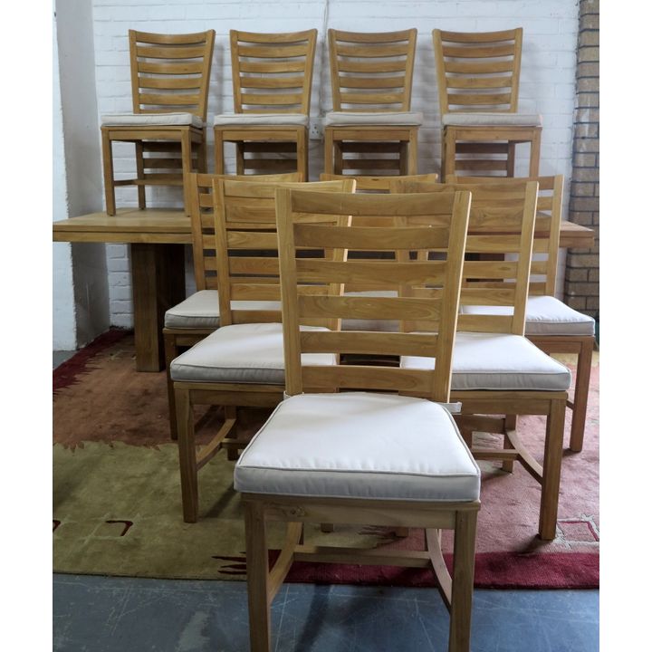DINING TABLE AND 10 CHAIRS