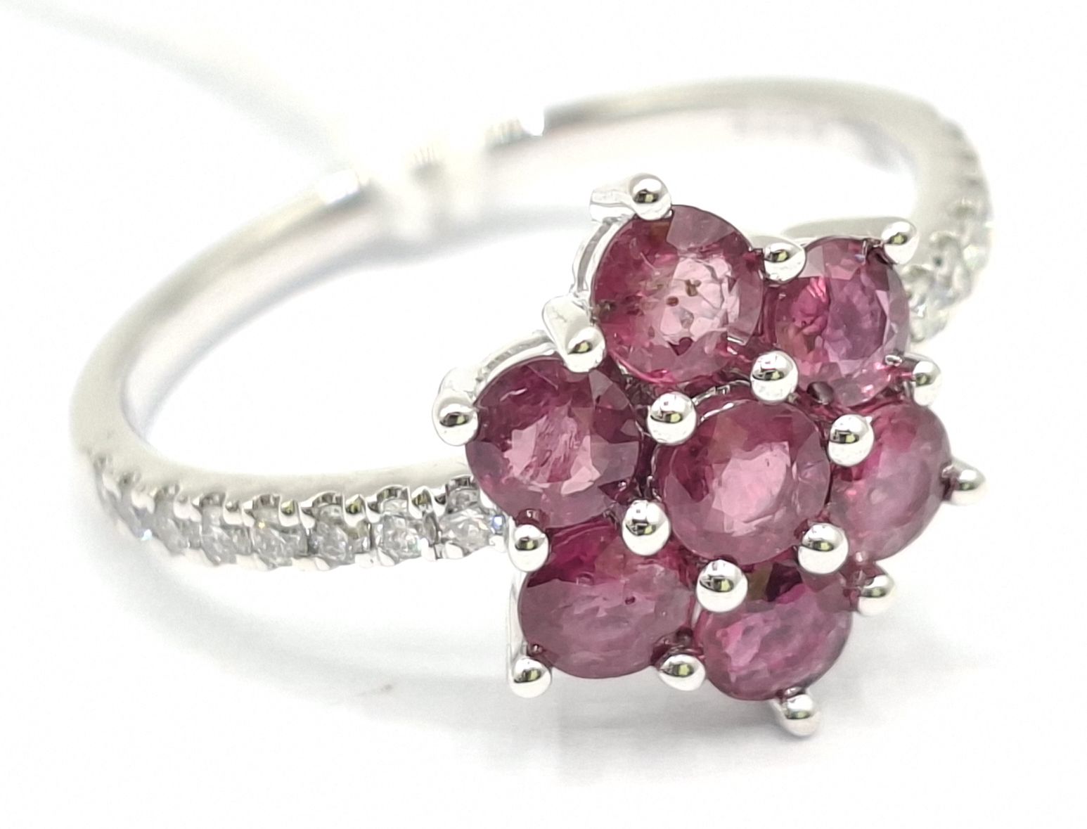 9ct Gold Ruby Floral Ring