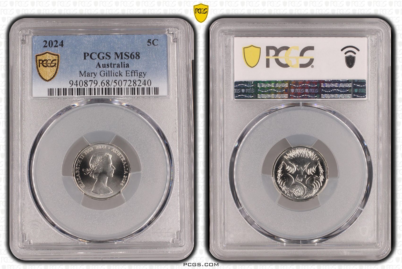 Mary Gillick Effigy , Five Cent, 2024, PCGS MS68