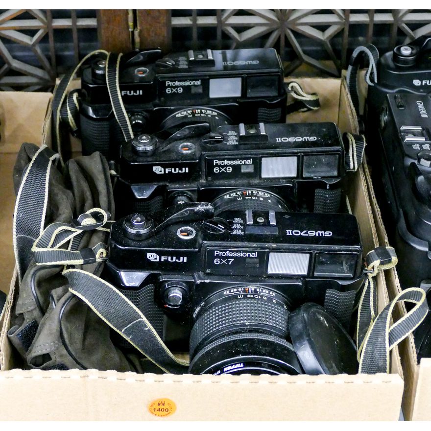 Box 3pc Fuji 6x7 and 6x9 Cameras with Lenses