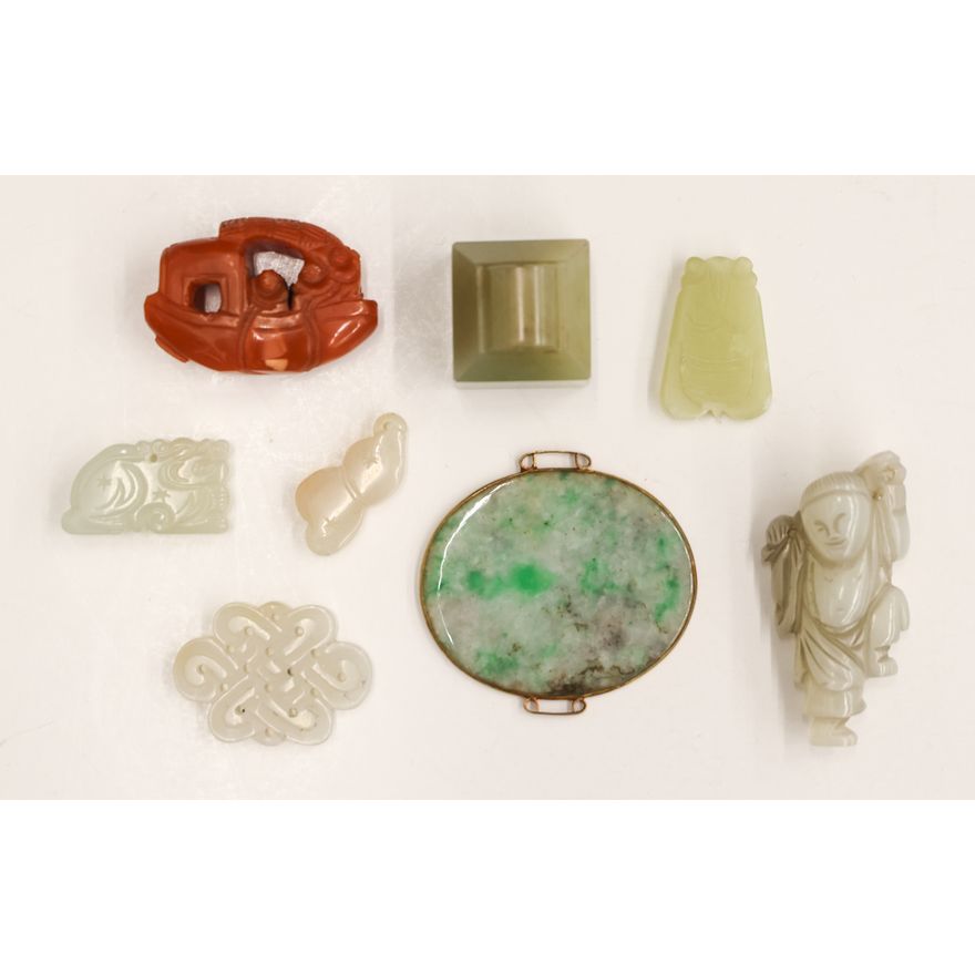 8pc Chinese Small Jade Carvings etc.