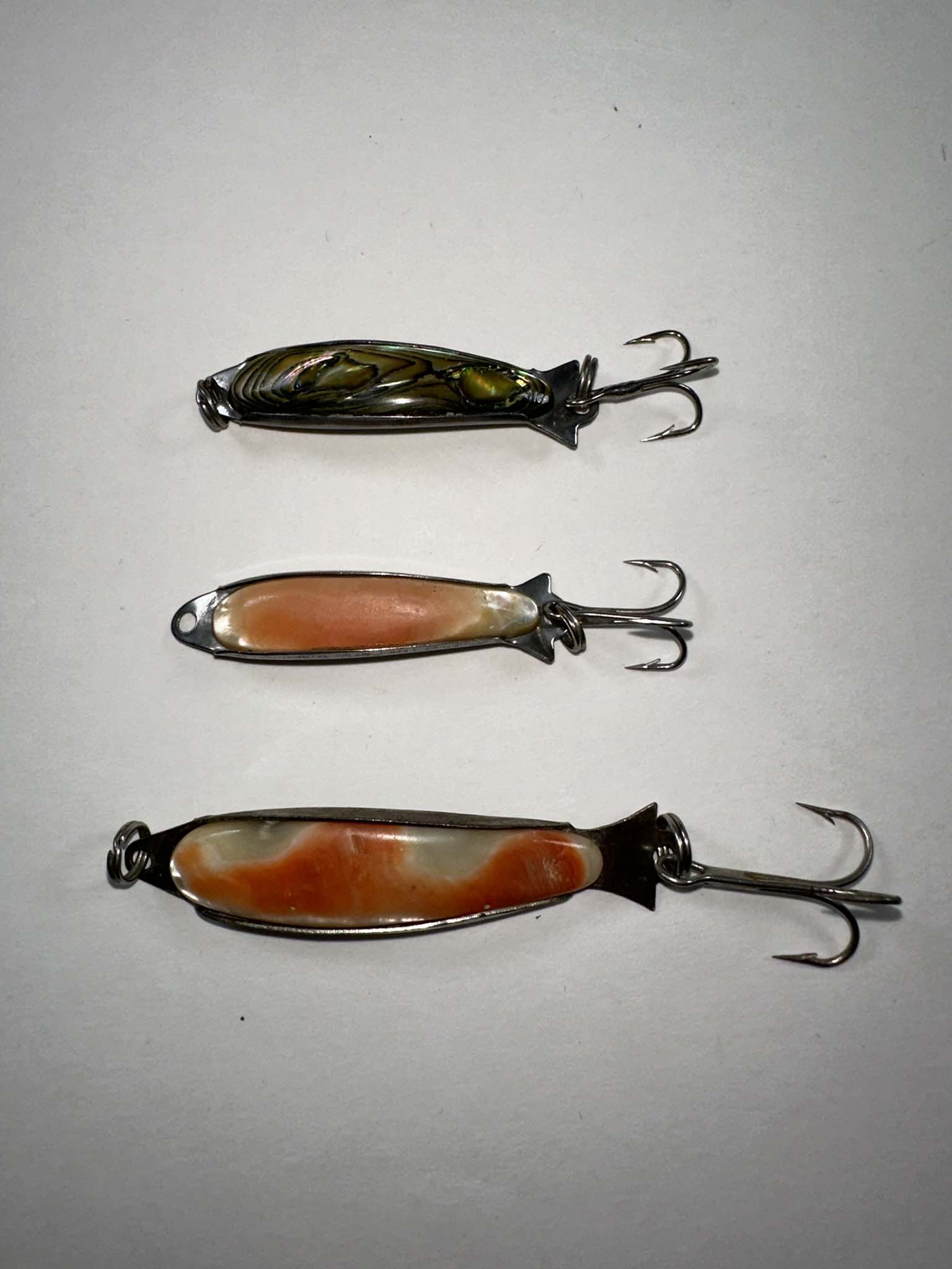 Three Mother of Pearl Vintage Lures