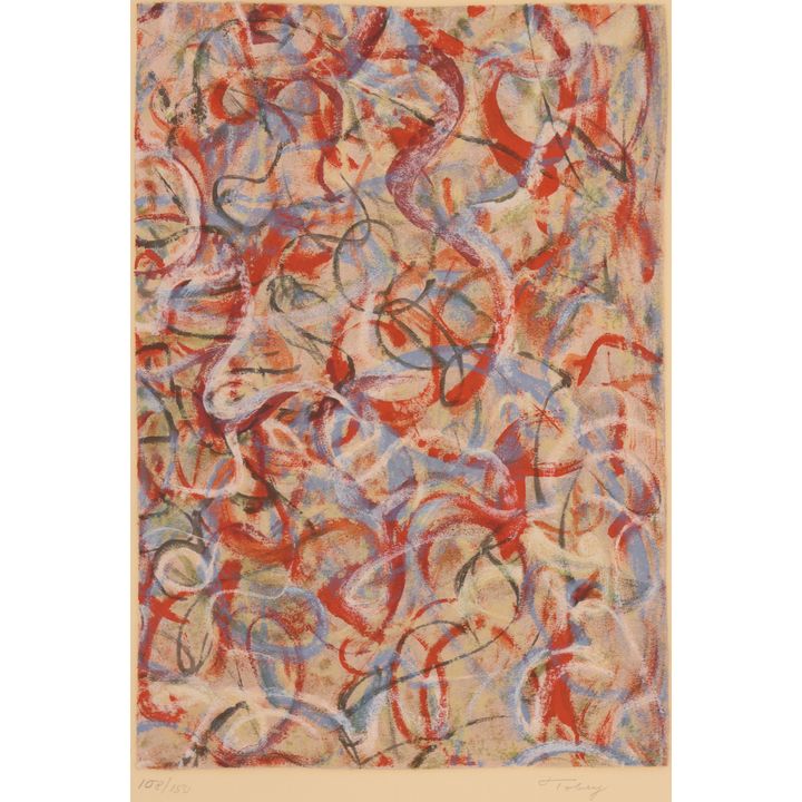Mark Tobey ''Flame of Colors'' 1974 Lithograph