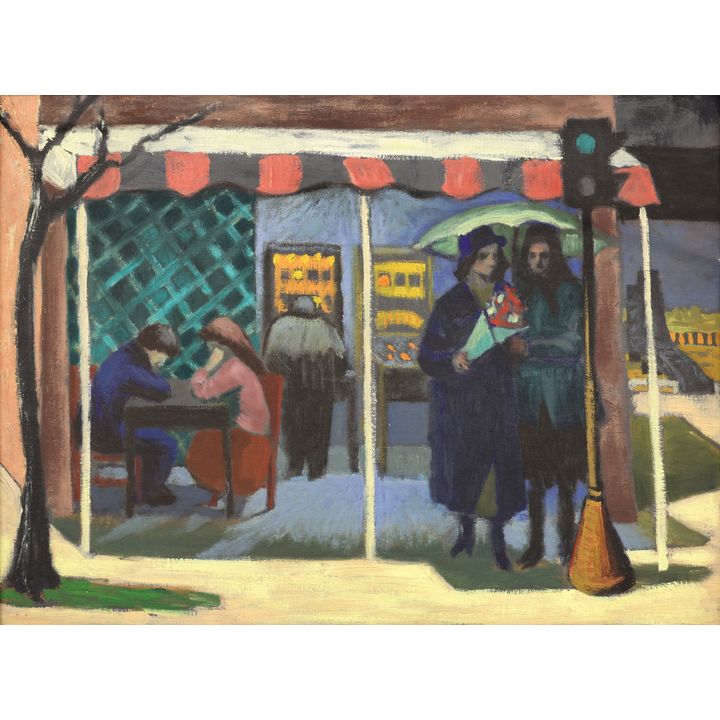 Jack McLarty ''Couple in a Cafe'' 1946 Oil
