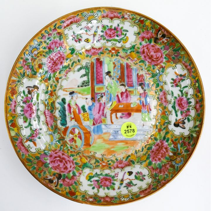 Antique Chinese Rose Mandarin Plate- 8.5''
