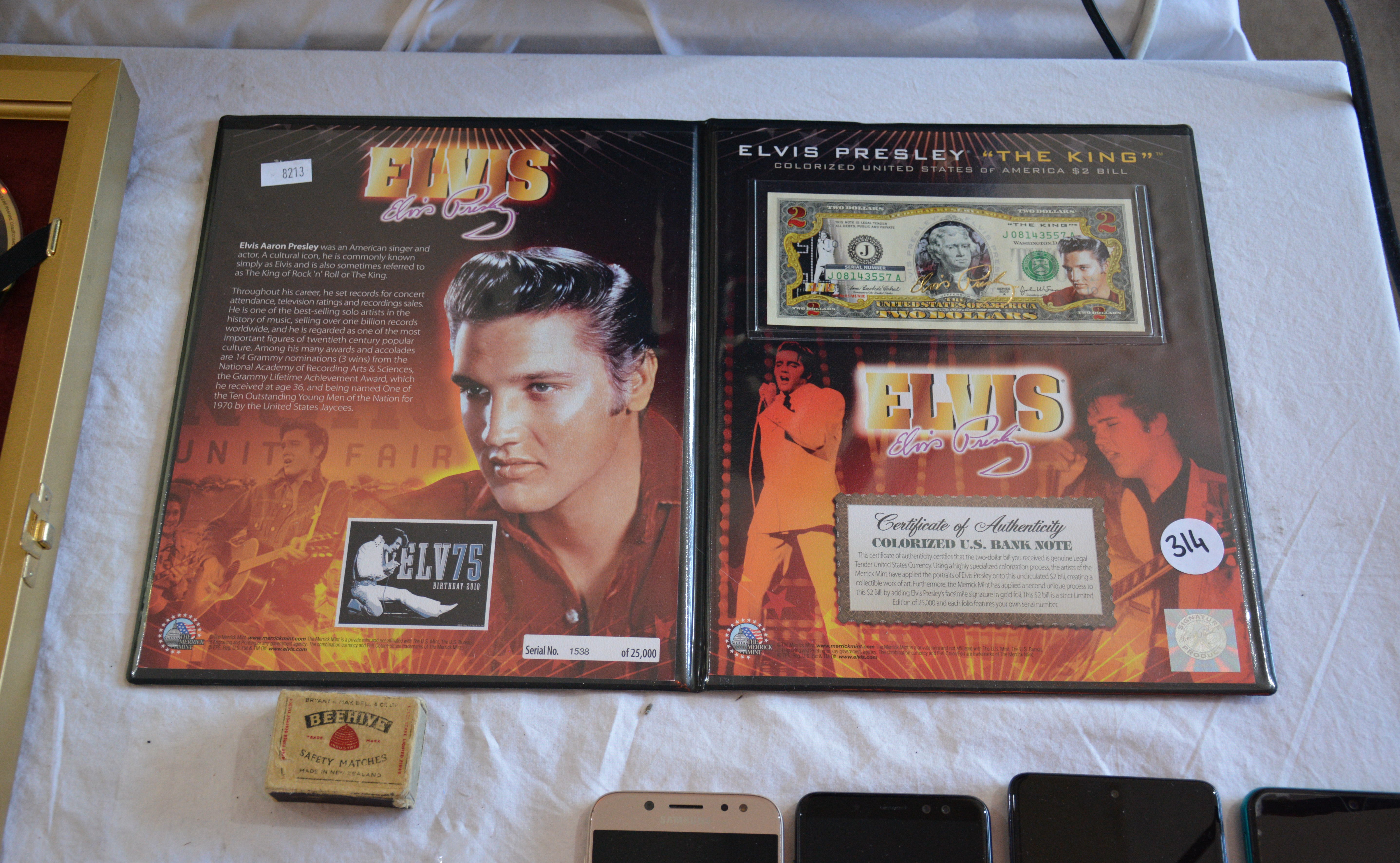 Elvis Presley USA $2 Bill Collector Piece — sold at auction in New Zealand for $50