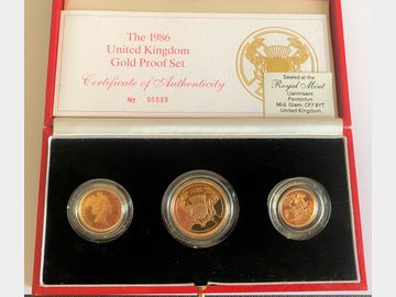 1986 SCOTTISH THISTLE 3-COIN SOVEREIGN SET