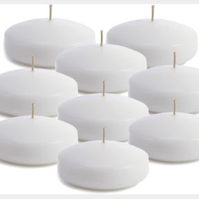 12 CANDLENSCENT UNSCENTED FLOATING CANDLES | LARGE 3 INCH - FITS IN 3 INCH VASE AND ABOVE | WHITE| FLOATS ON WATER | PACK OF 12