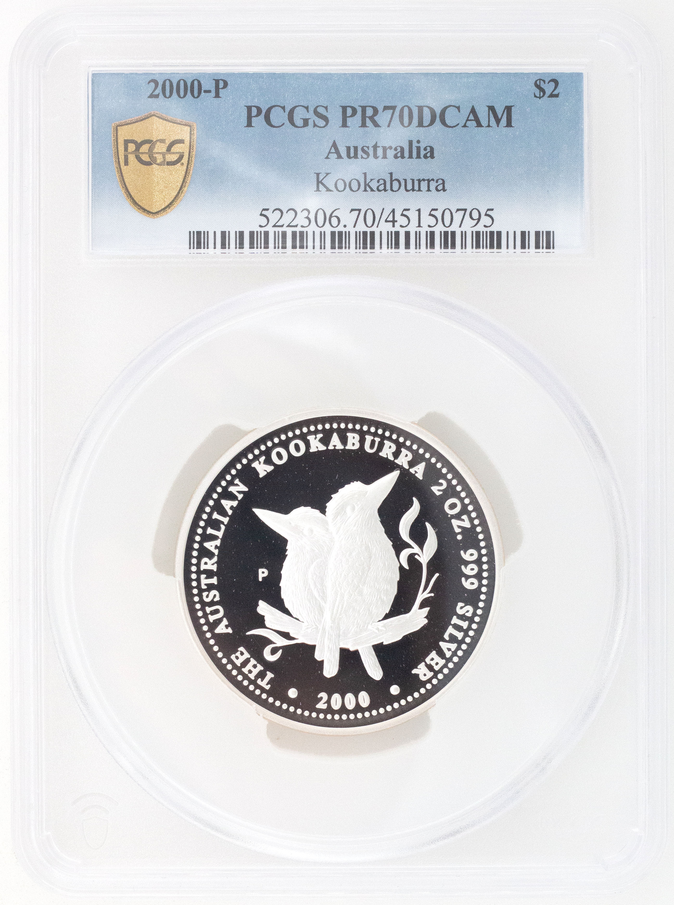 2000-P Australia Two Dollar, $2 Proof Kookaburra PCGS - PR70DCAM POP 1/0 -795