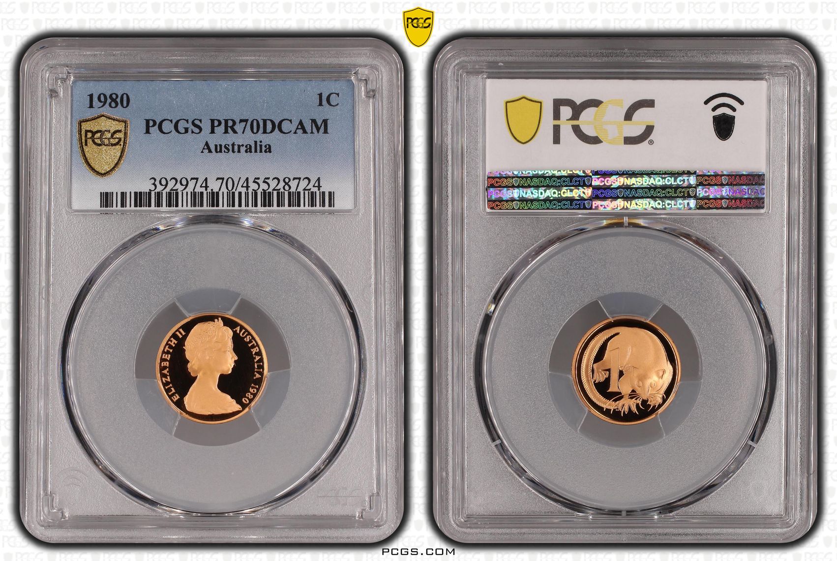 Elizabeth II, One Cent, 1980, PCGS PR70DCAM