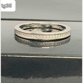 STERLING SILVER RING WITH CUBICS - ETERNITY- SIZE P