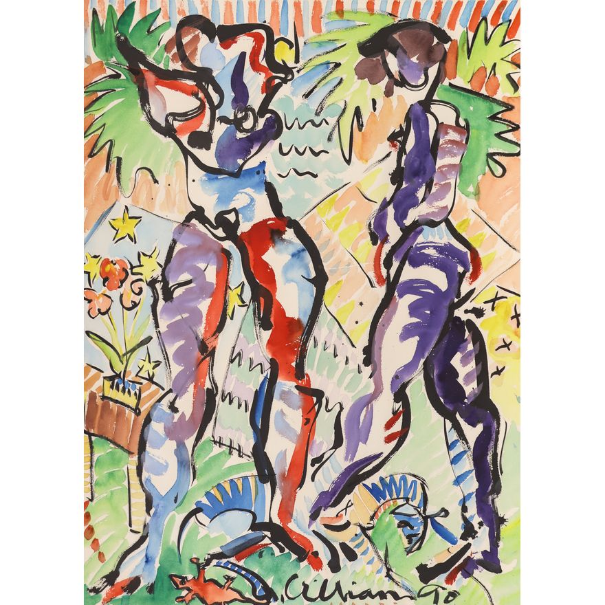 Ed Gilliam ''Untitled'' (Nudes) 1990 Watercolor
