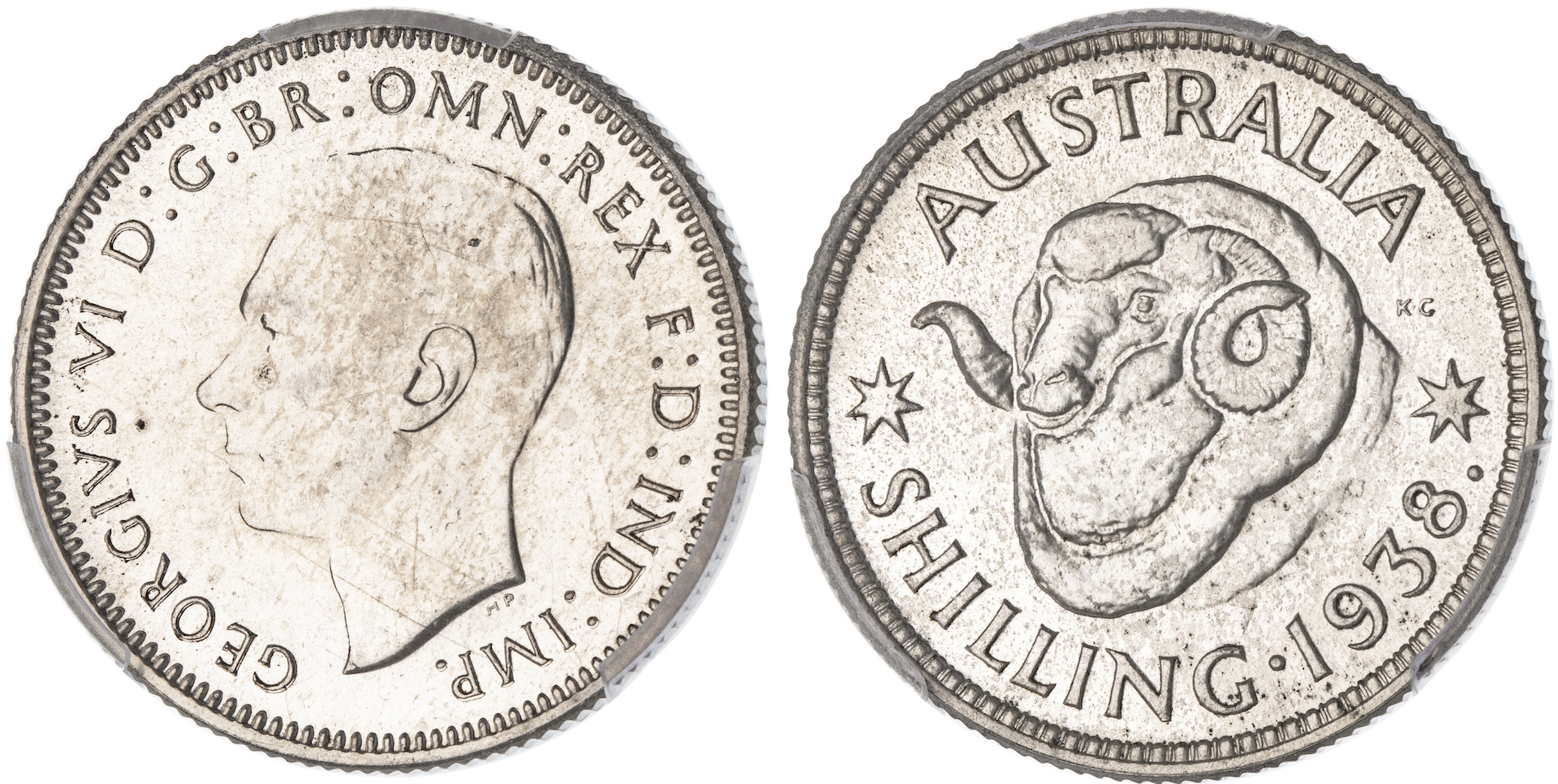 George VI, Shilling, 1938, PCGS PR 61