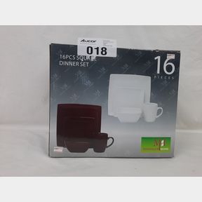 STONEWARE DINNER SET - MAROON - 16 PIECE