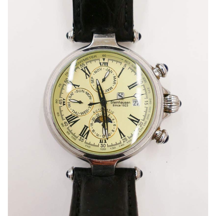 Steinhausen Model TW391 Automatic Perpetual Calendar Men's Wristwatch. Box and Papers. 40mm