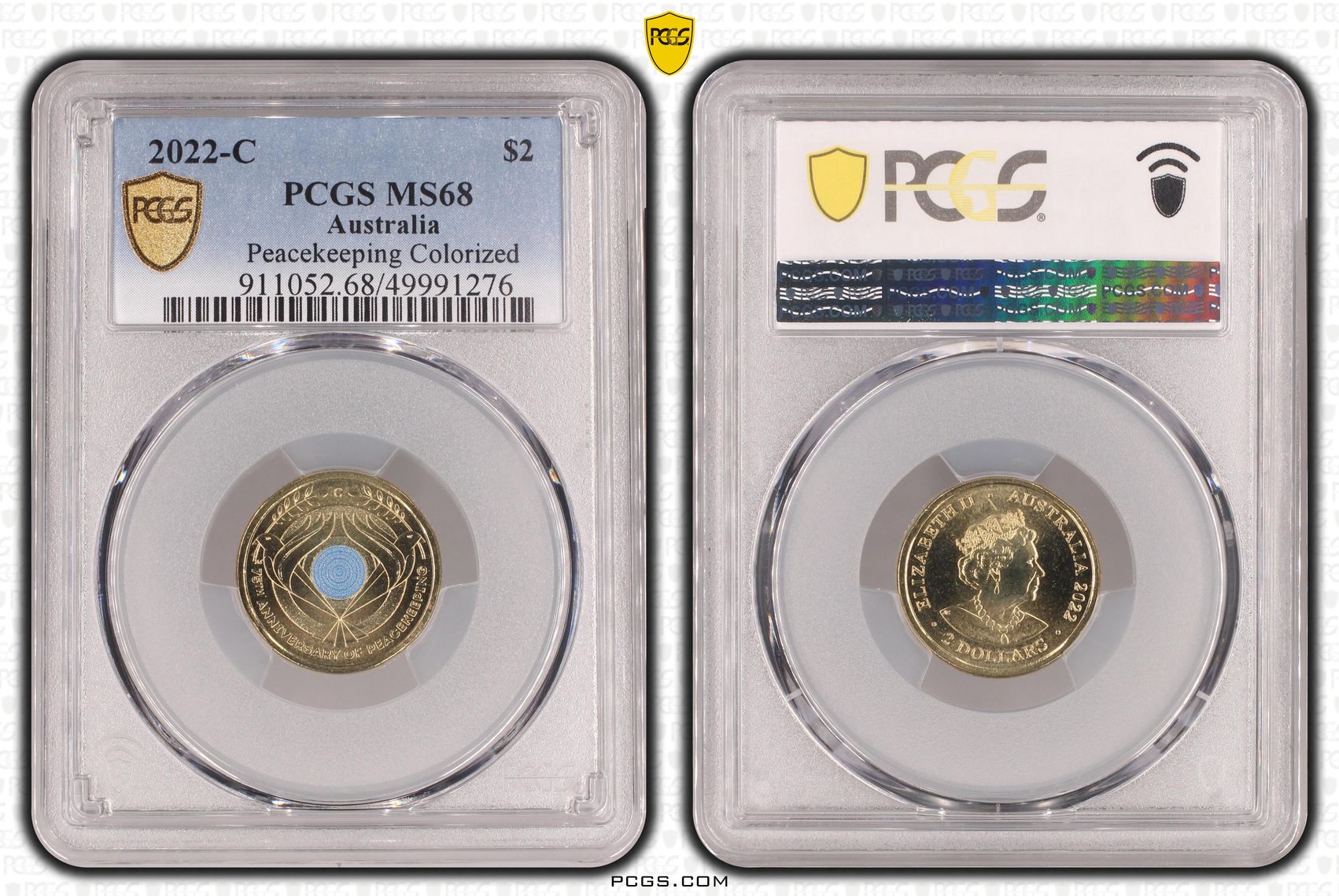 Peacekeeping Colourised, Two Dollar, 2022-C, PCGS MS68