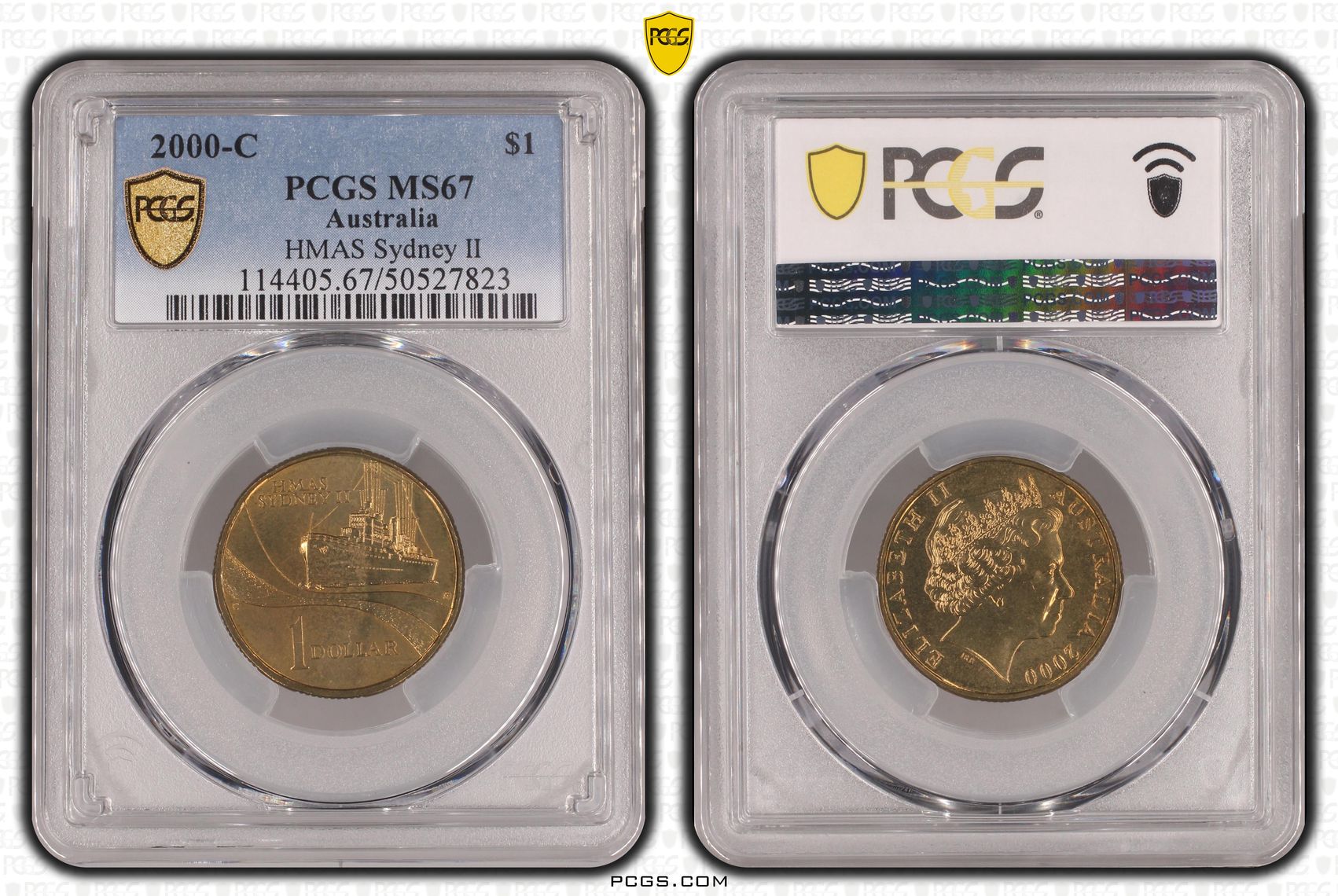 HMAS Sydney II, One Dollar, 2000-C, PCGS MS67