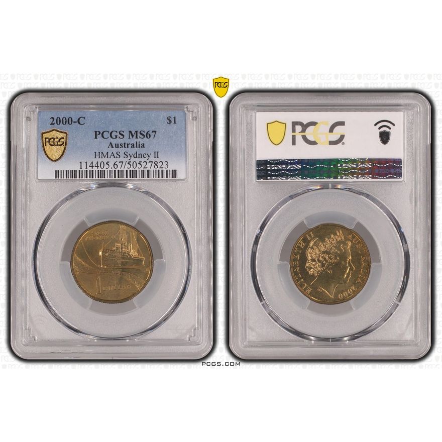 HMAS Sydney II, One Dollar, 2000-C, PCGS MS67