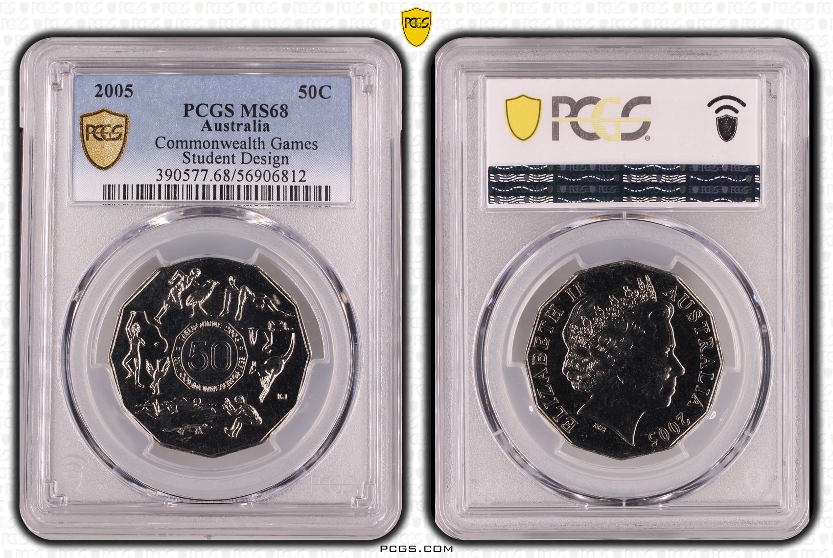 Commonwealth Games Student Design, Fifty Cent, 2005, PCGS MS68