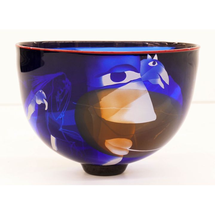 Ann Wolff Goddess Bowl 1980's Blown Glass