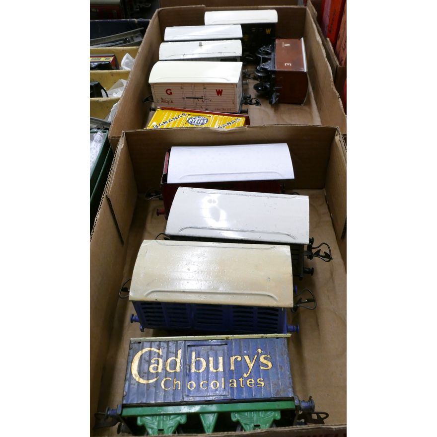 2 Boxes Hornby Tin Train Vans 10pc