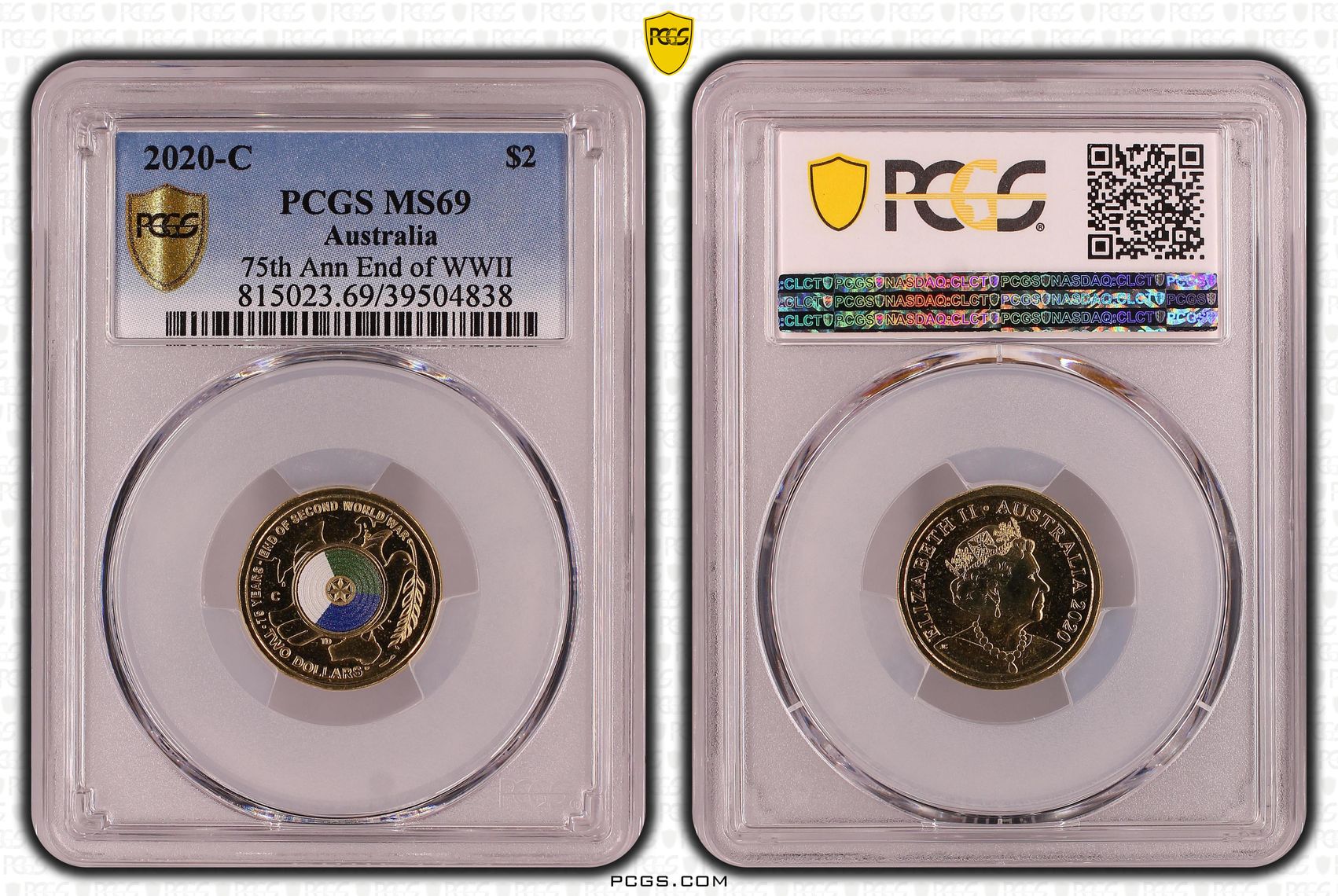 75th Ann End of WWII Colorized, Two Dollar, 2020-C, PCGS MS69