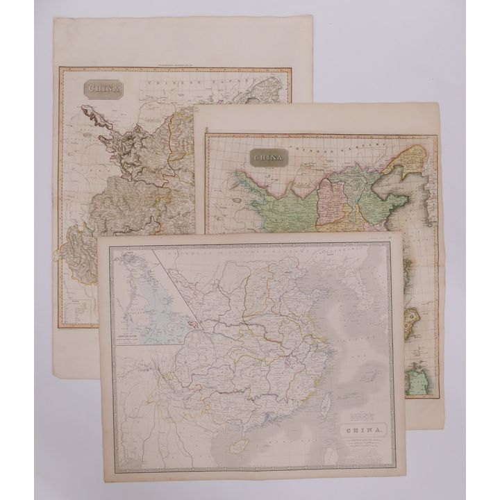 3pc 19th Century British Maps of China. 1812-1857
