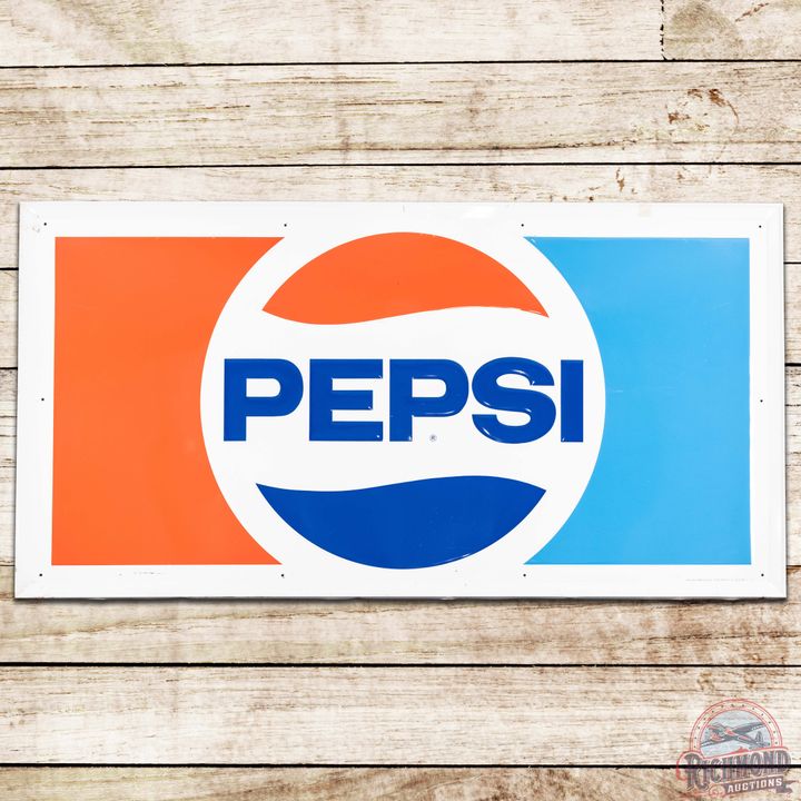 1974 Pepsi Cola Embossed SST Sign w/ Logo