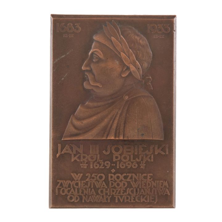 Plakieta Jan III Sobieski 1683-1933, Józef Aumiller, 1933 r.