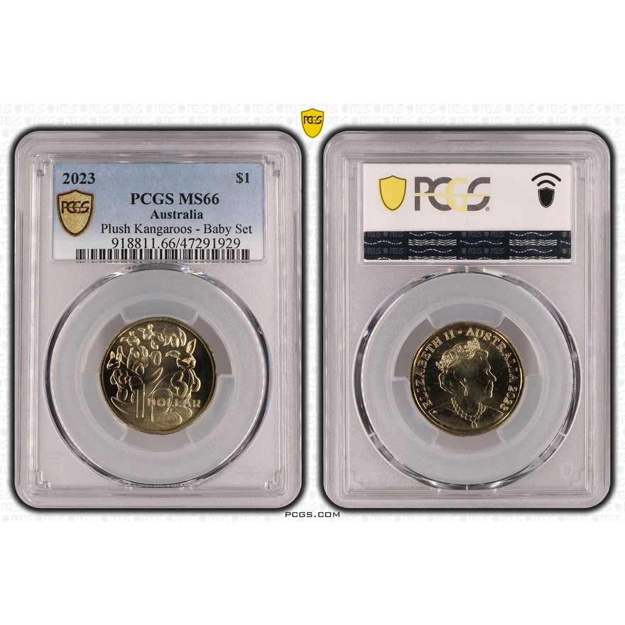 Plush Kangaroos - Baby Set, One Dollar, 2023, PCGS MS 66