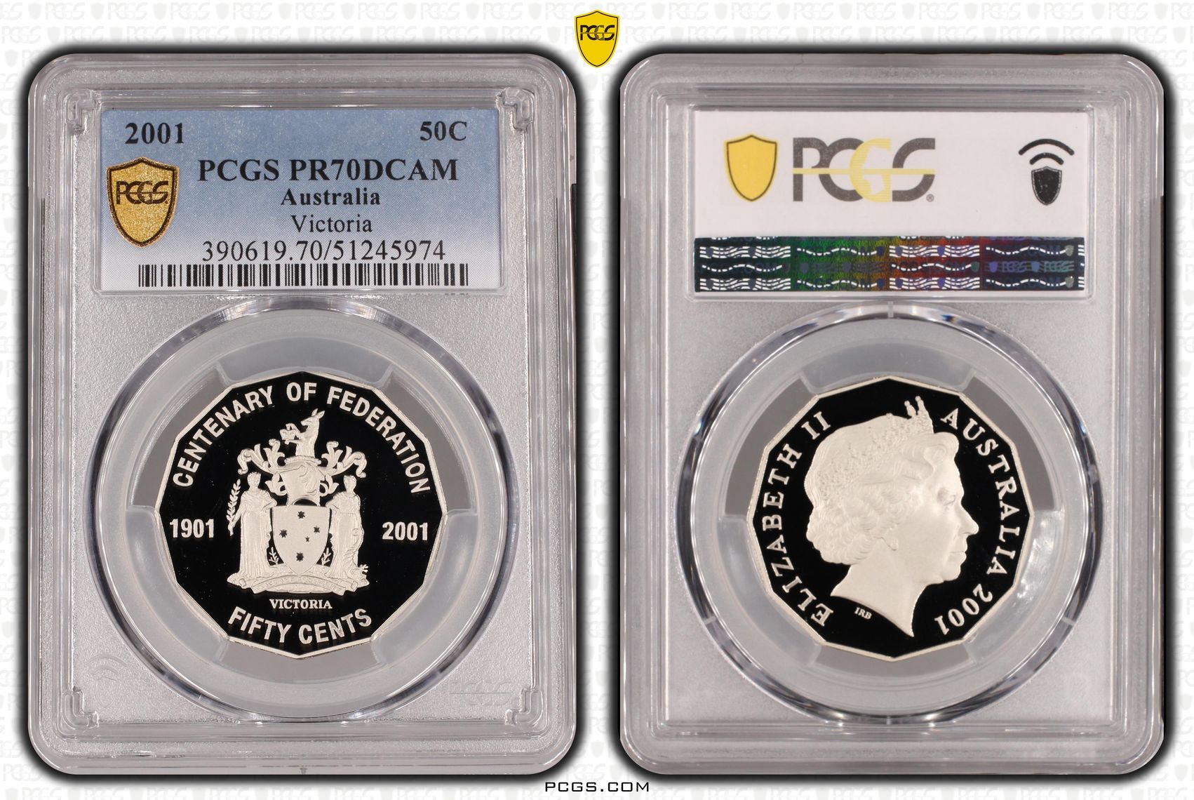 Victoria, Fifty Cent, 2001, PCGS PR70DCAM