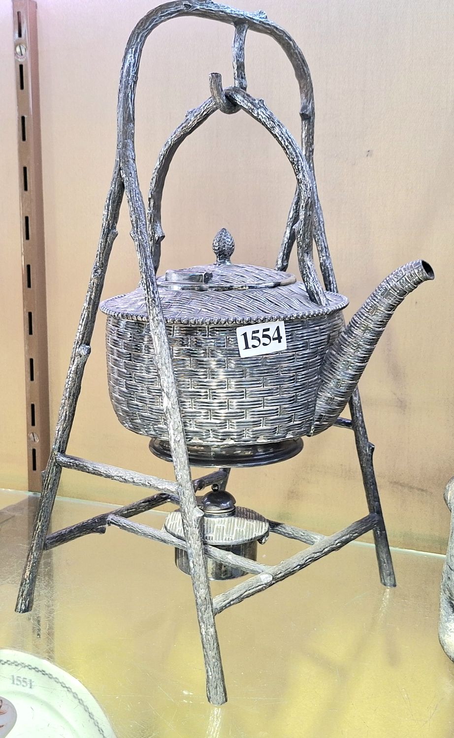 Victorian Brittania Silver Spirit Kettle
