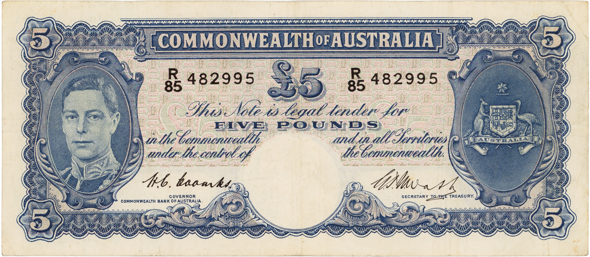 Coombs/Watt, Five Pounds, 1949, aVF