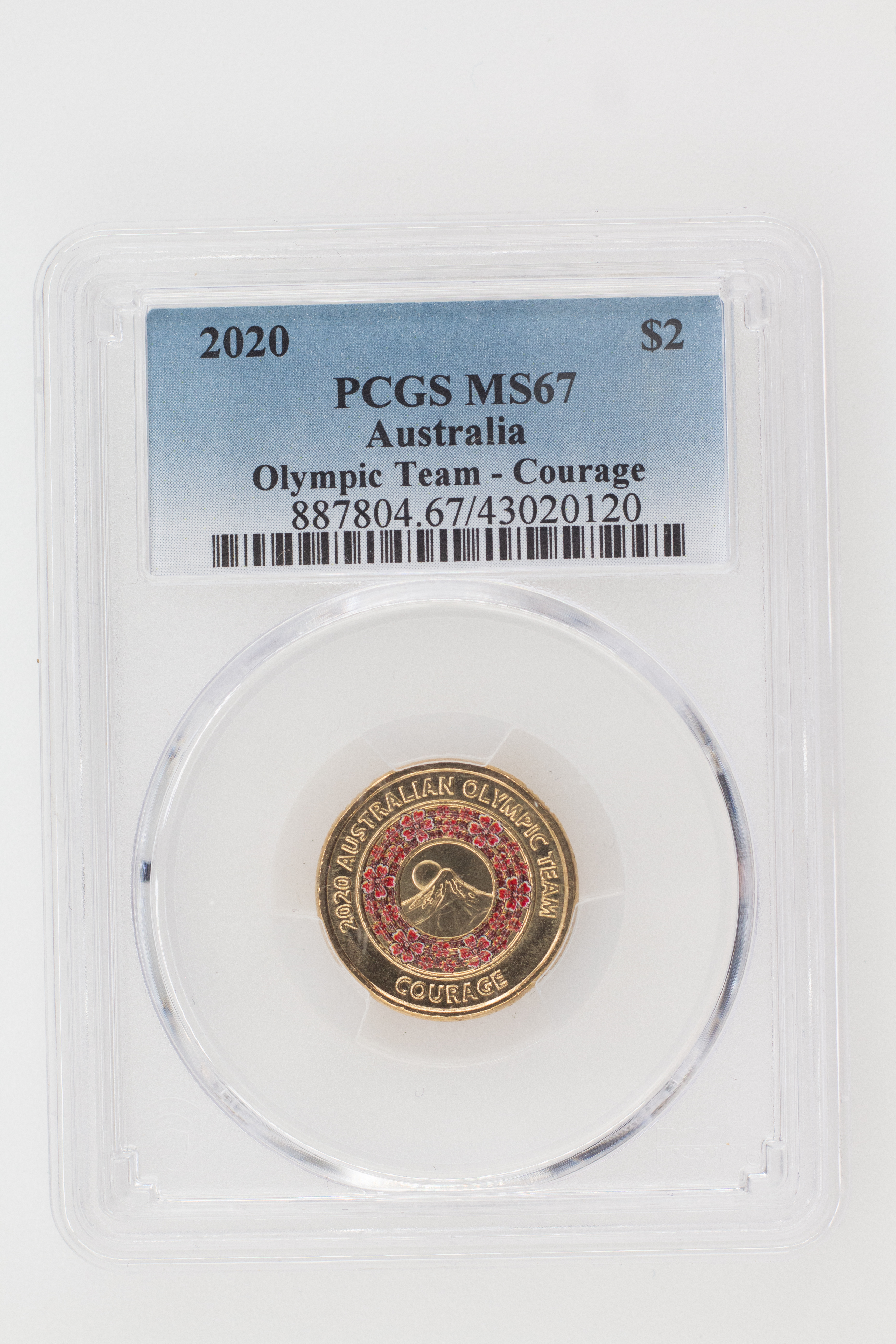 2020 Australia Two Dollar, $2 Olympic Team - Courage PCGS - MS67 -120